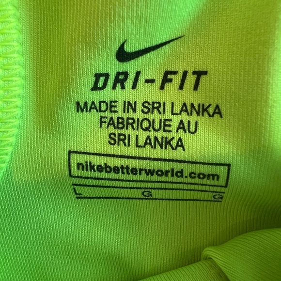 Nike Dri-Fit Women's Neon Yellow and Black Sports Bra, size large, EUC, running - Picture 5 of 5